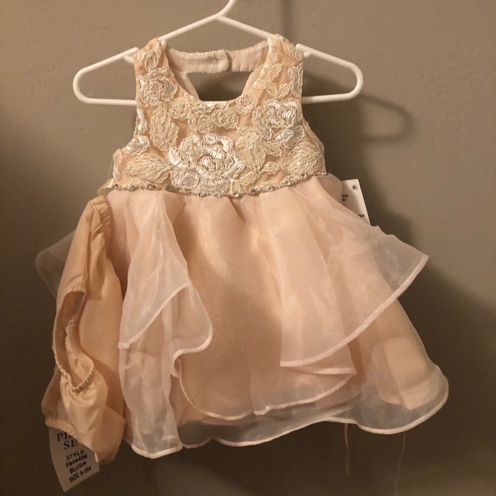 NWT Rare Editions Blush formal dress for baby